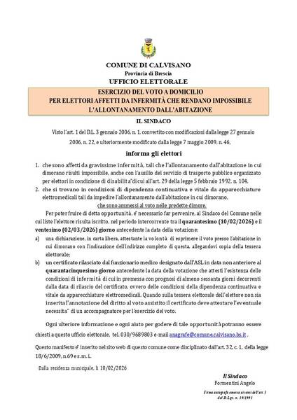 Loandina voto a domicilio