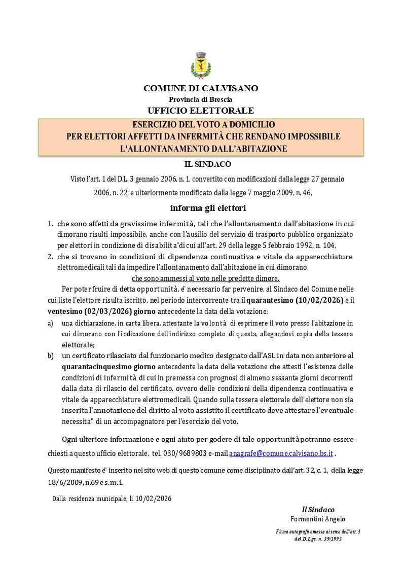 Loandina voto a domicilio