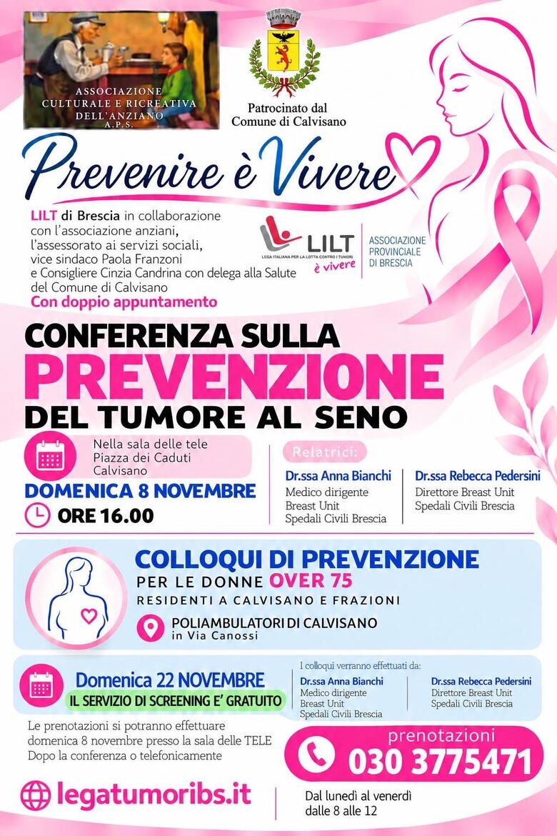 Locandina sulla conferenza del tumore al seno del 2026