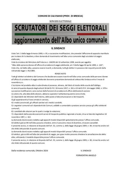 Manifesti scrutatori 2026