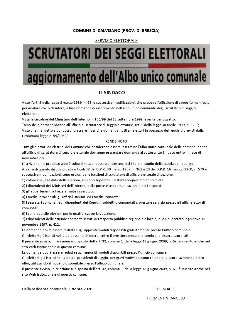 Manifesti scrutatori 2026