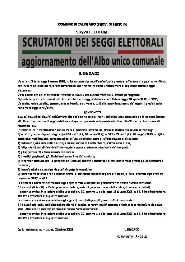 Manifesto scrutatori 2025