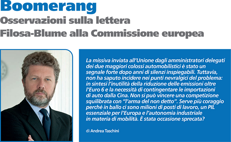 Osservazioni sulla lettera Filosa-Blume alla Commissione europea