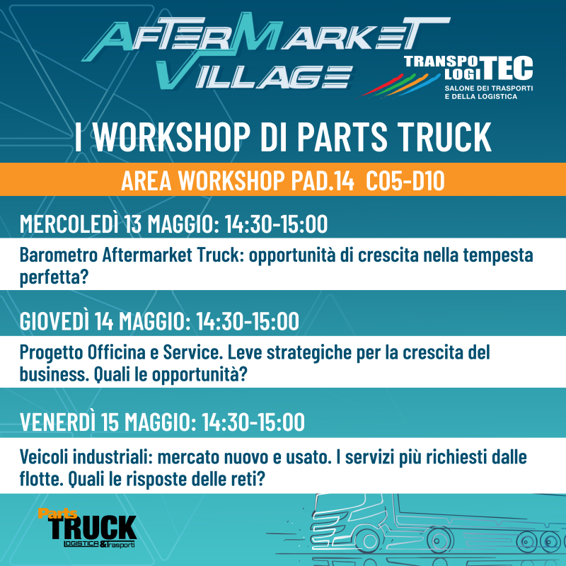 TRANSPOTEC LOGITEC – ATTESA PER I WORKSHOP DELL’ AFTERMARKET VILLAGE