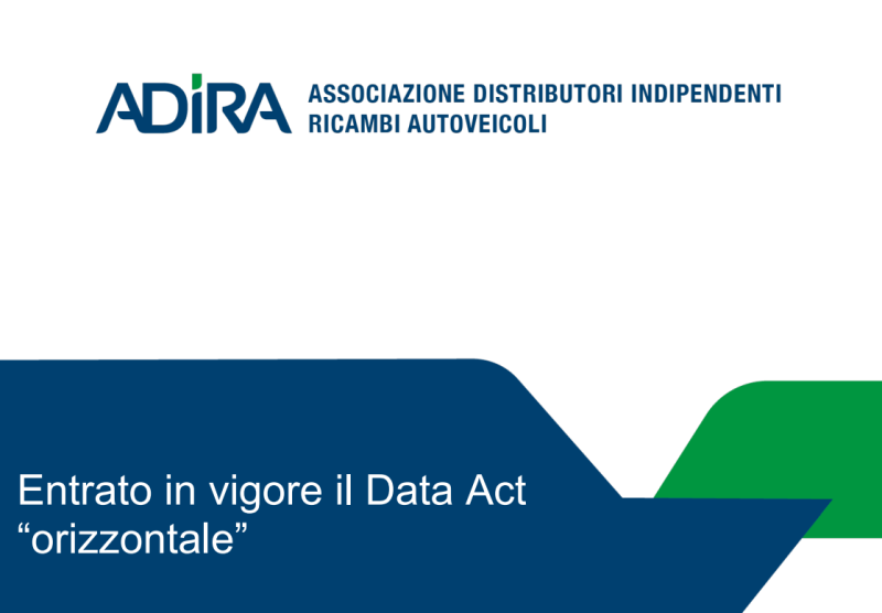 Data Act: ADIRA sottolinea la mancanza di un regolamento specifico per l’Aftermarket