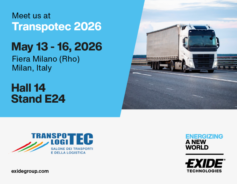 Exide a Transpotec Logitec 2026 con la propria gamma di batterie per camion