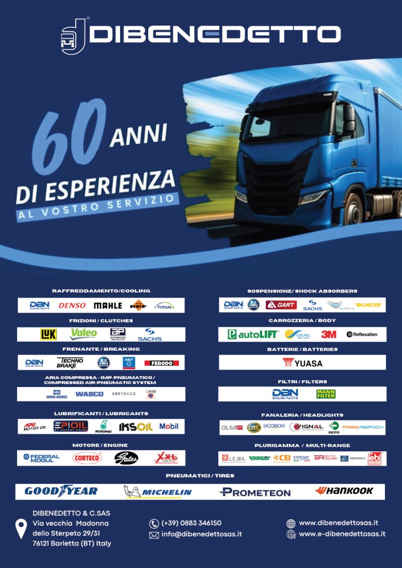 Dibenedetto Ricambi: qualità e innovazione nell’aftermarket per veicoli industriali da oltre 60 anni