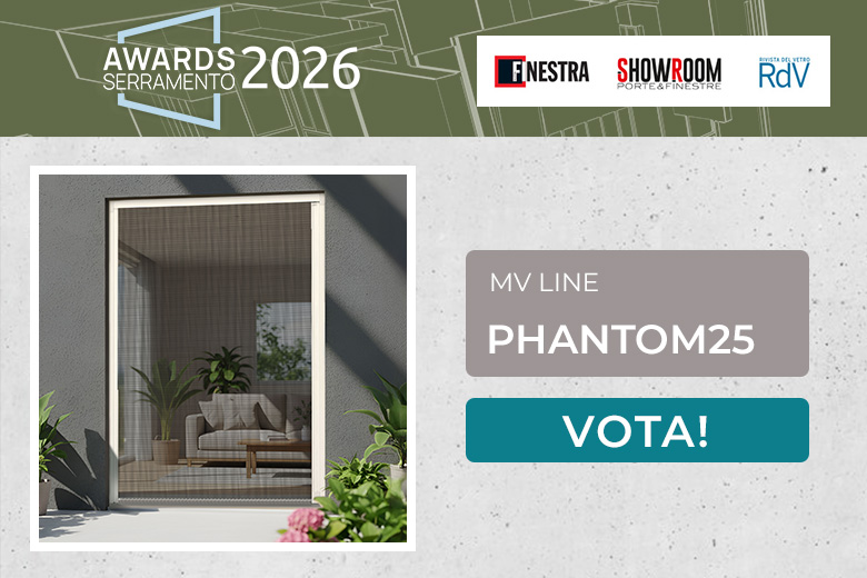 PHANTOM25 di Mv Line, zanzariera a scorrimento laterale è candidata all’Awards del Serramento