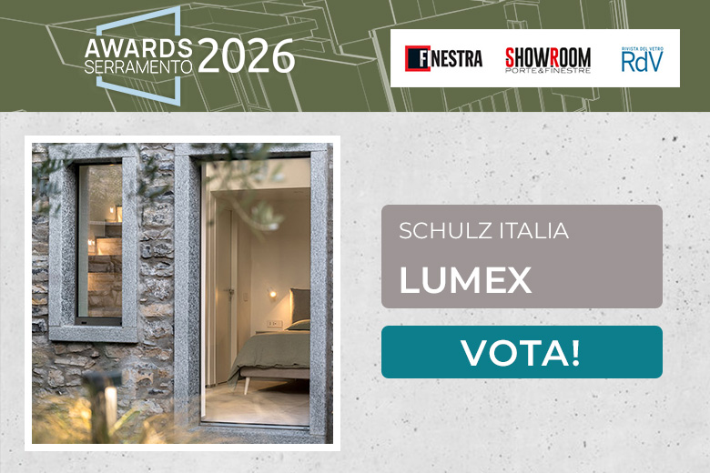 LUMEX di Schulz Italia, finestra in alluminio minimal è candidata all’Awards del Serramento