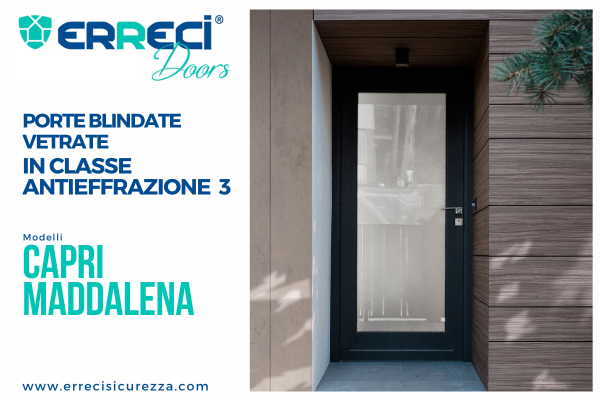 Capri e Maddalena: le porte blindate con specchiatura Classe 3 di Erreci Doors