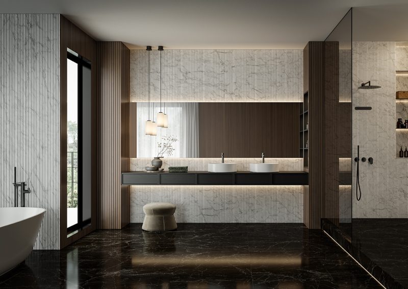 Collezione Linea by F.lli Frattini, la forza espressiva dell’acciaio inox in finitura PVD nero spazzolato