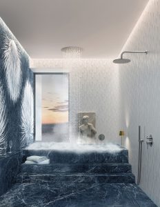 Damast-acciaio-kit-doccia-Elegance-soffione-Geo