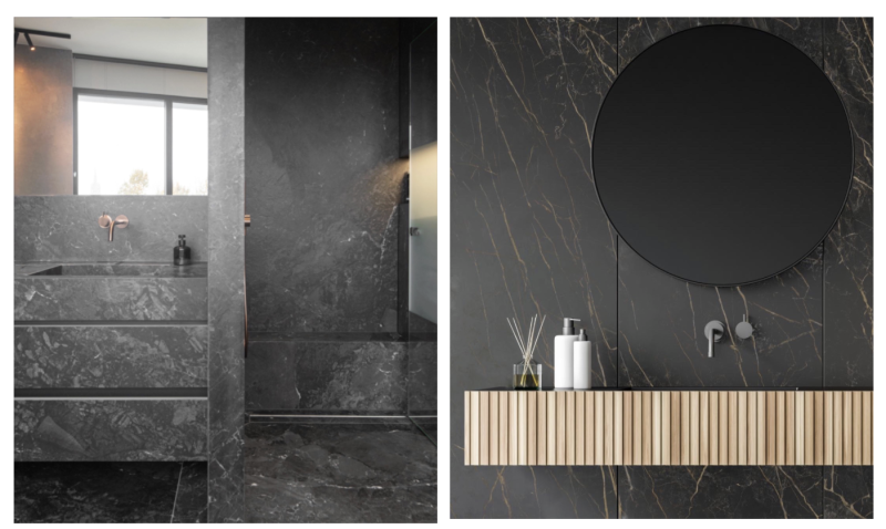 Il ‘total black’ conquista il bagno con Neolith