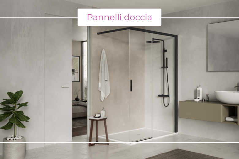 Pannelli doccia: vetri personalizzati in finiture speciali, colori e decori