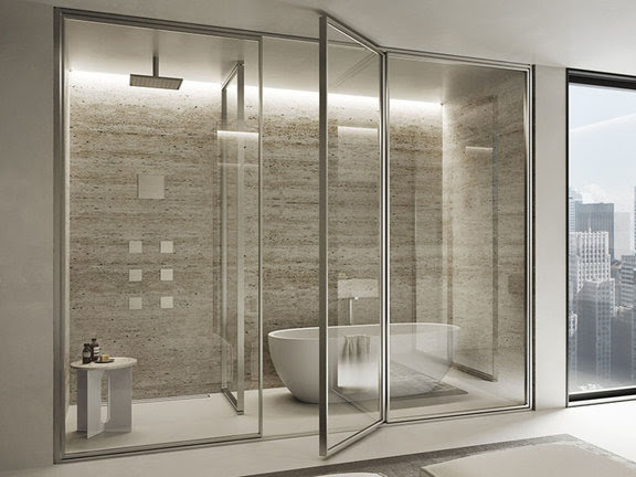 Vismaravetro presenta Domino: il sistema parete che evolve al Salone del Bagno 2026