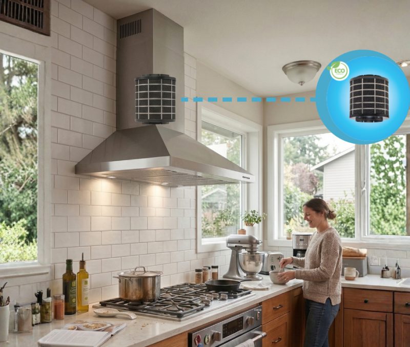Filtro al plasma cappa cucina per eliminare odori, germi e batteri