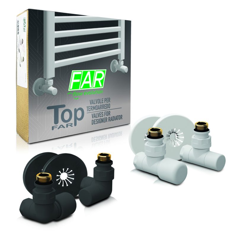 Kit valvola e detentore per termoarredo Topfar