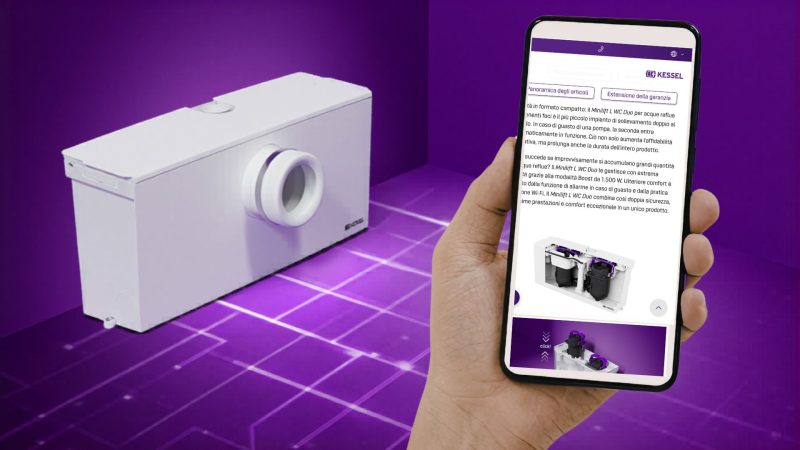Kessel Minilift L WC Duo: mini impianto di sollevamento con doppia pompa e Wi-Fi