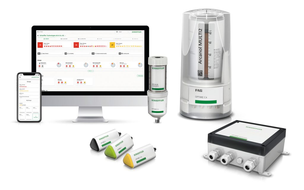 Lubrificatore smart FAG OPTIME C4 per cuscinetti  con app OPTIME 