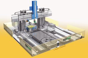 Centro di lavoro verticale gantry con tavola di tornitura UniMill 60 T